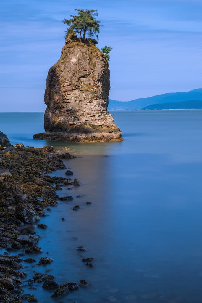 Long Exposure of Siwash Rock in Stanley Park (Vancouver BC, Canada)