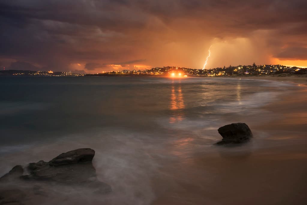 Bolt over South Curl Curl Beach