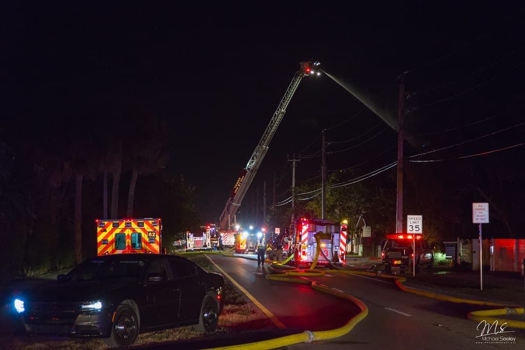 Fire in Cocoa Beach, Florida
