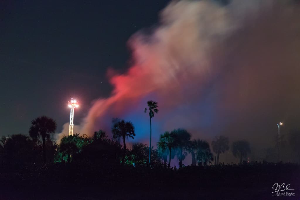 Fire in Cocoa Beach, Florida