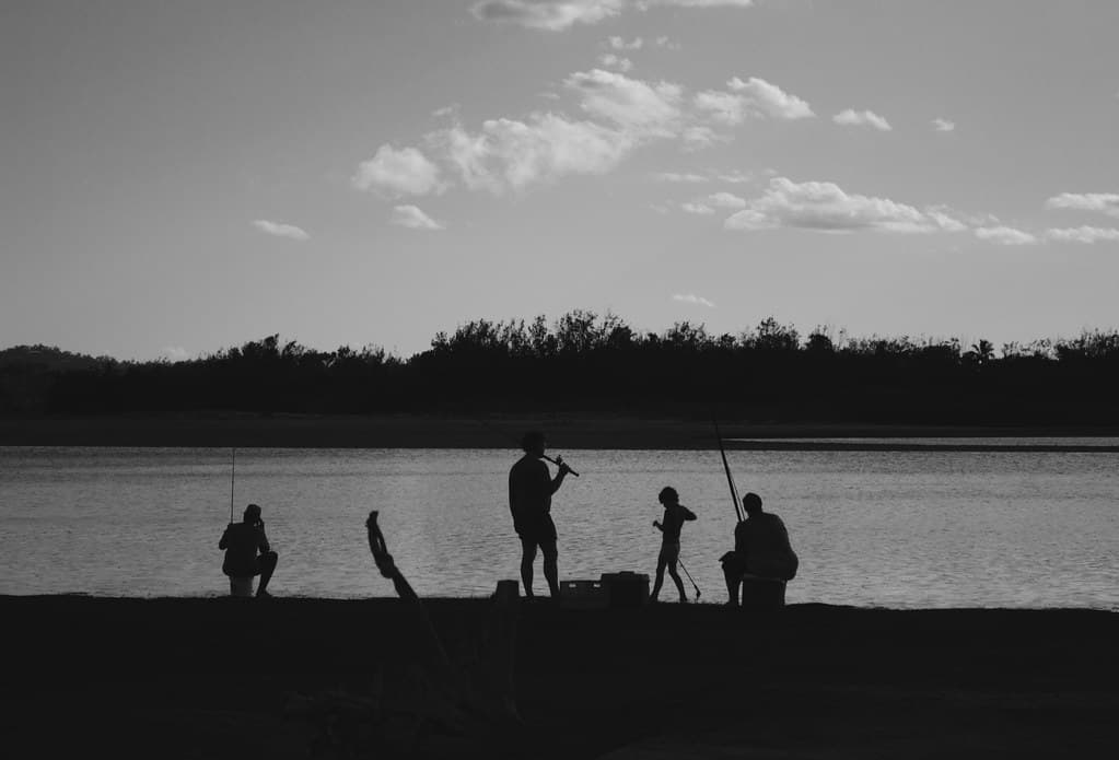 a family fishing