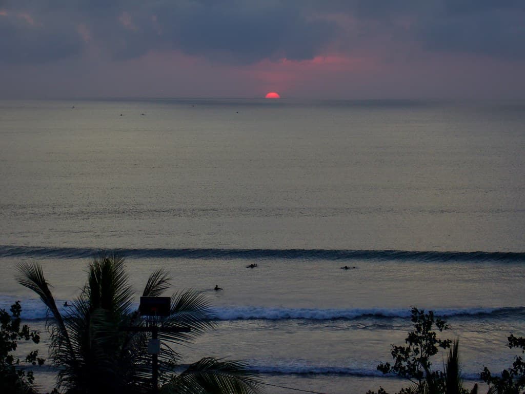 Sunset over Kuta bay, Bali, Indonesia