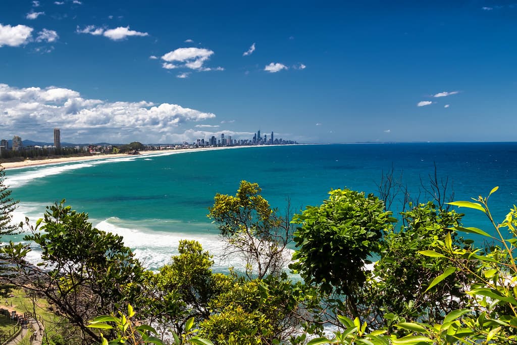 Gold Coast Skyline viewed from Burleigh Heads National Park