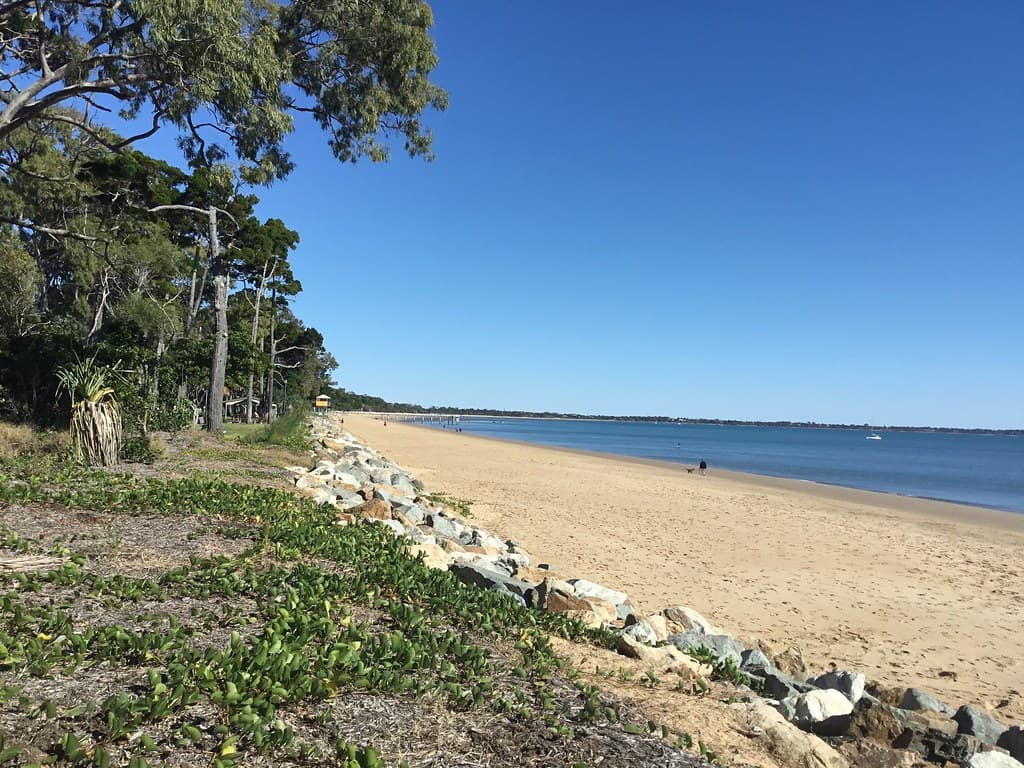 Hervey Bay. The beach at Torquay looking towards Pialba and Point Vernon.