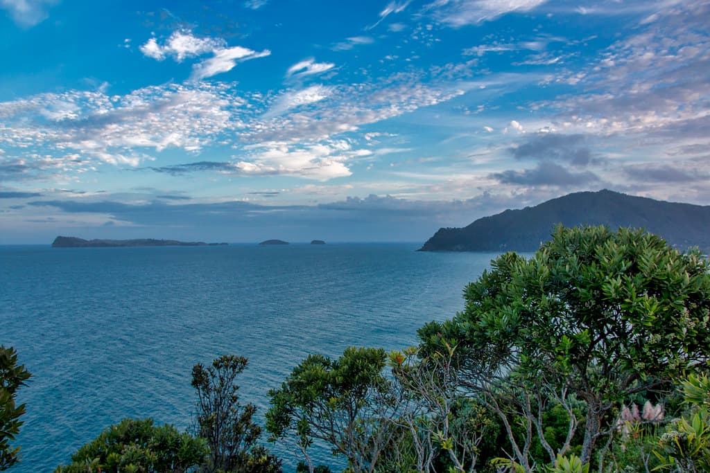 Slipper, Penguin and  Rabbit Islands as viewed from Mount Paku