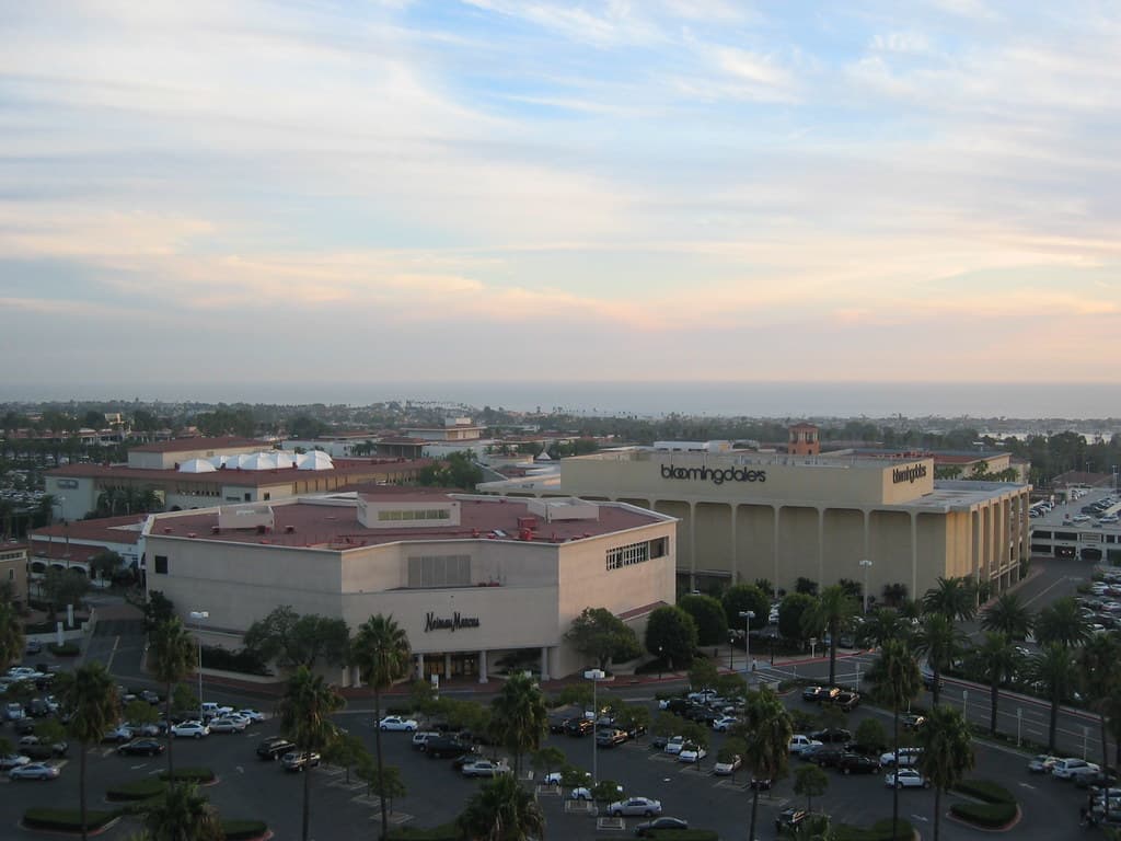 Fashion Island and Pacific Ocean