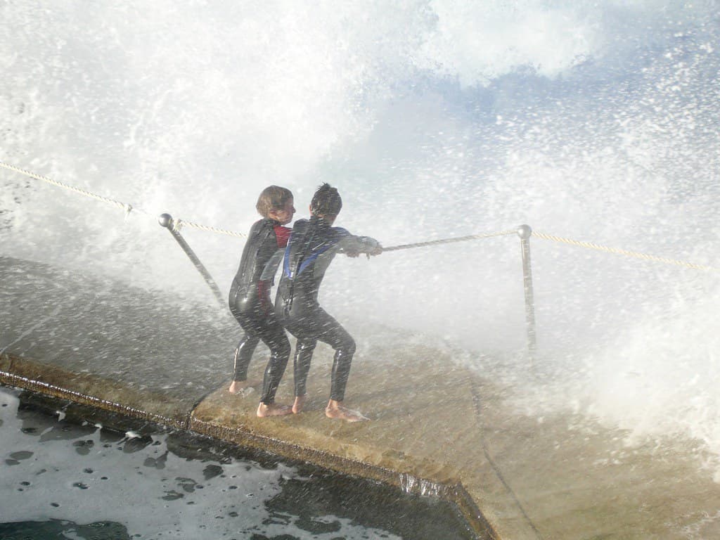 Two kids at Bronte Beach