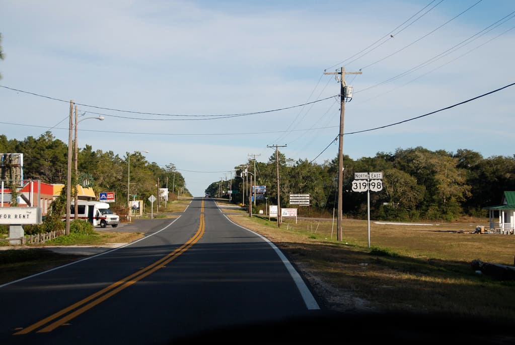 Just North of Carrabelle, Florida on Highway 98