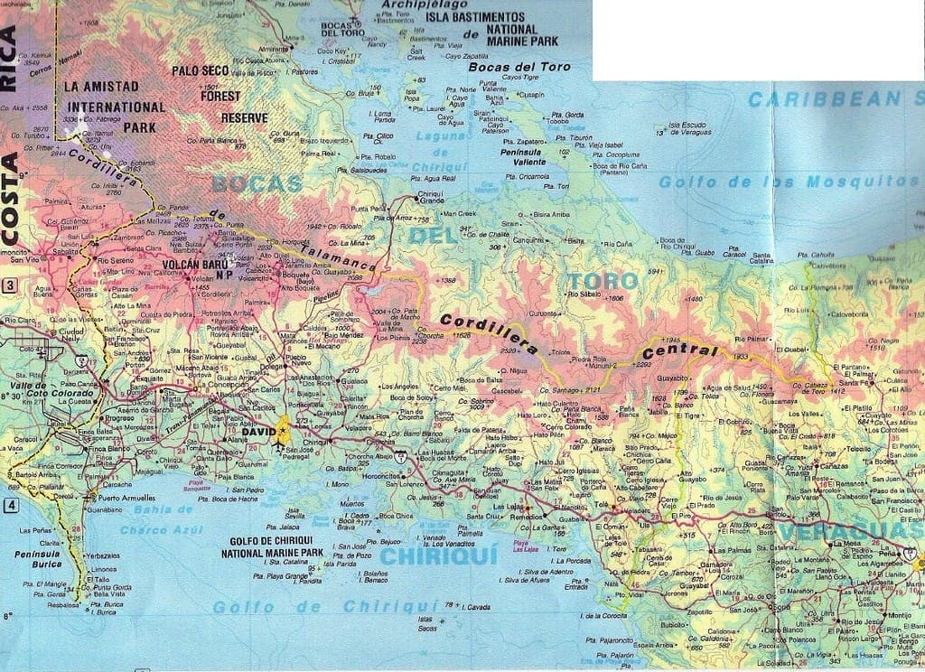 Panama Western Provinces Map