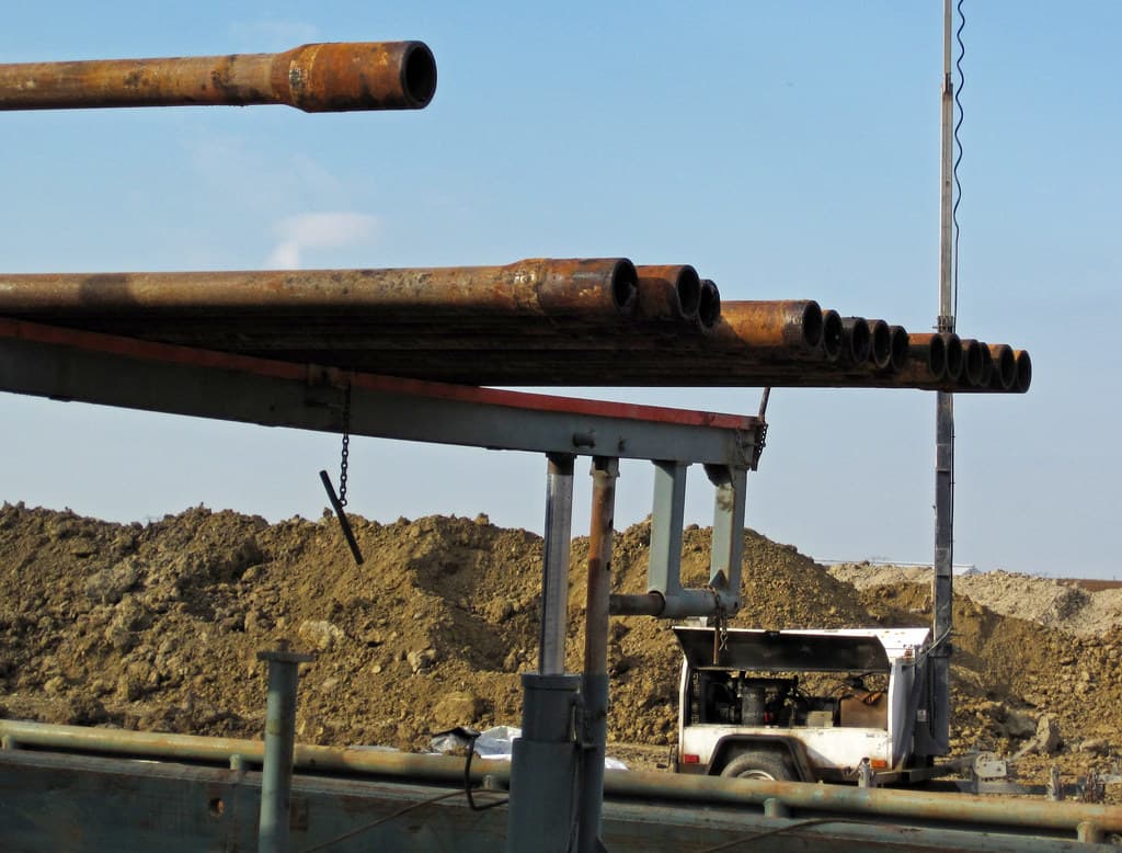 Drilling pipes at Hendren Century Farms # 2 petroleum well (north of Johnstown, Ohio, USA) 1