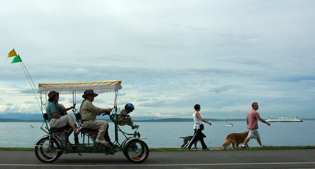 Party transport, Alki Beach, Seattle, Washington, USA