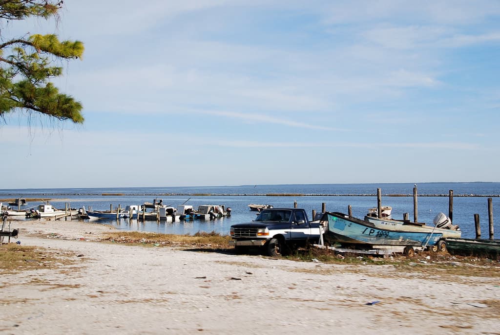 Highway 98 Heading East from Eastpoint to Carrabelle, Florida