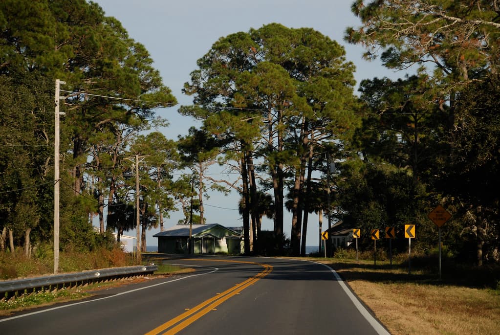 Just North of Carrabelle, Florida on Highway 98