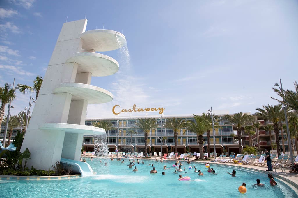 Universal Orlando’s fourth on-site hotel, Universal’s Cabana Bay Beach Resort is now open! The retro-inspired hotel features incredible amenities for endless family fun including a 10,000 sq. ft. zero-entry pool with iconic dive tower waterslide, 10-lane