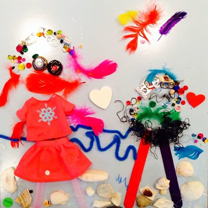 Sarina and Daddy at the Beach, from Hanoch Piven's workshop.