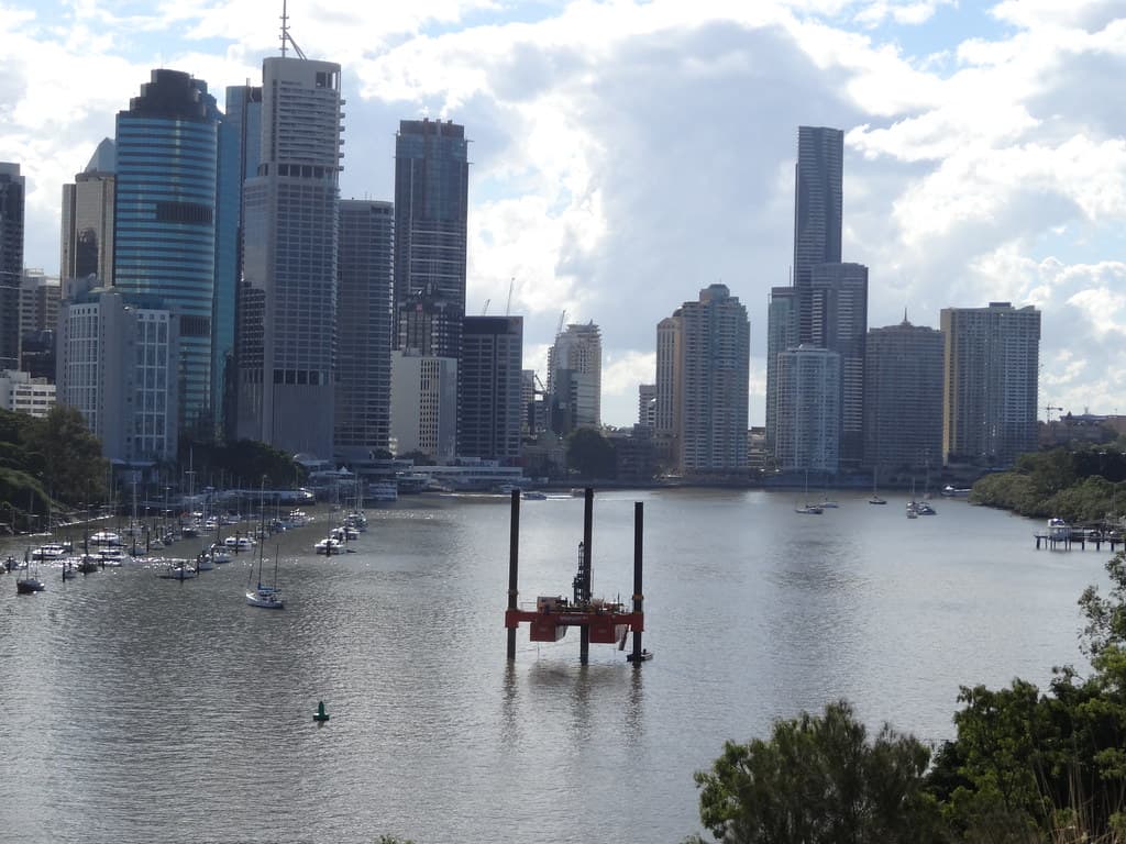 Brisbane across the Brisbane River from Kangaroo Point.