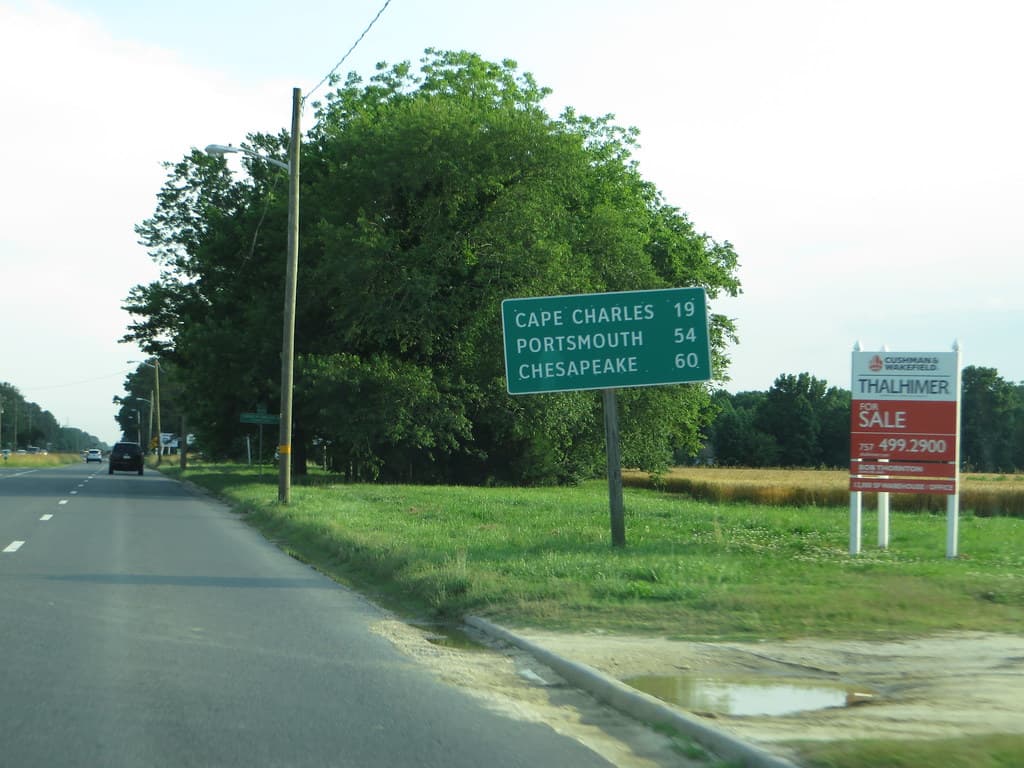 19 Miles to Cape Charles, Virginia, U.S. 13, Eastern Shore