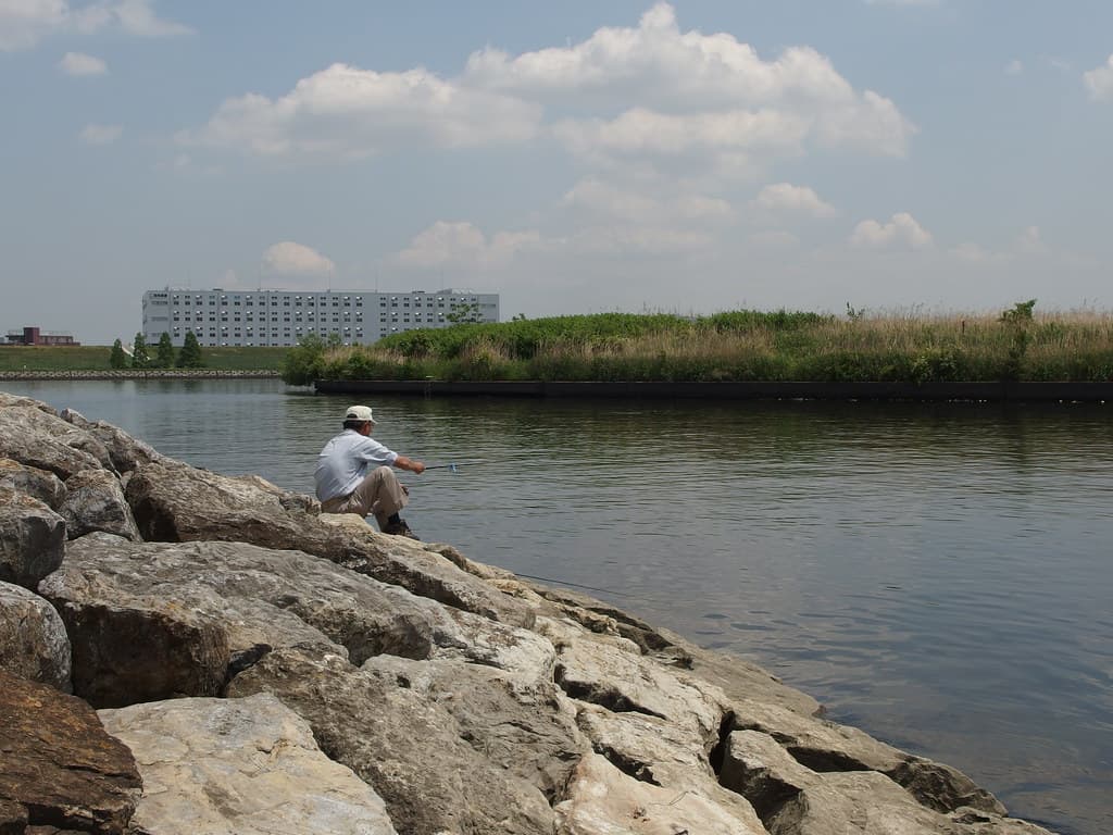 Nakanoshima Island @ Kyu Iwabuchi Suimon @ Arakawa River @ Akabane