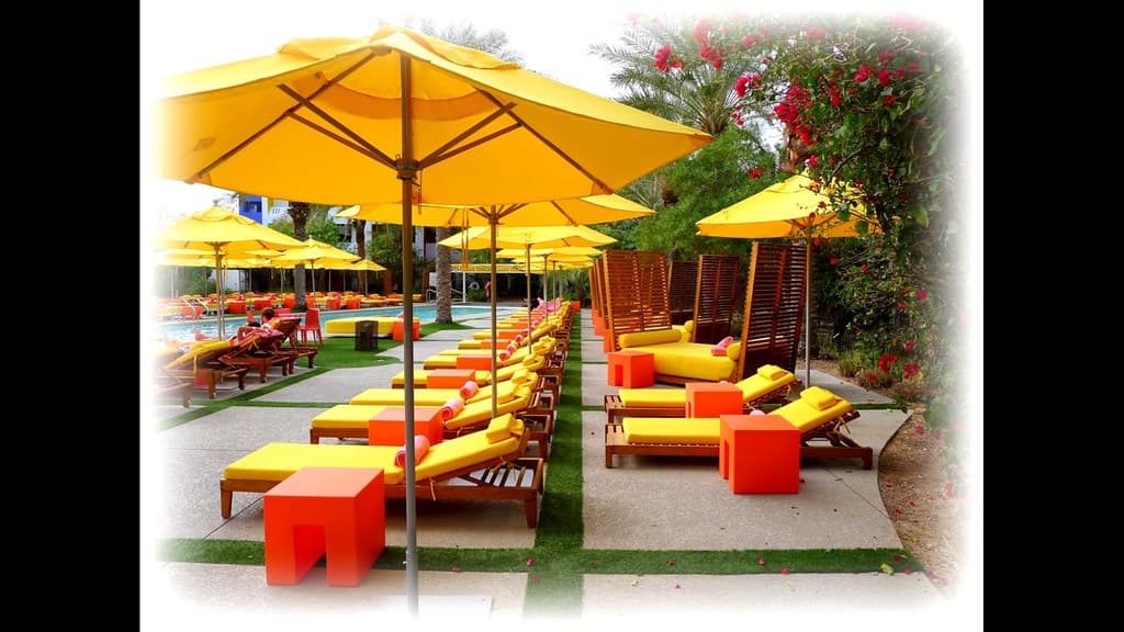 yellow beach umbrella
