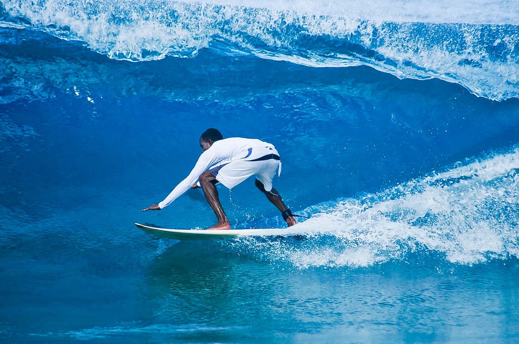 Surfing in Fuvahmulah, Maldives