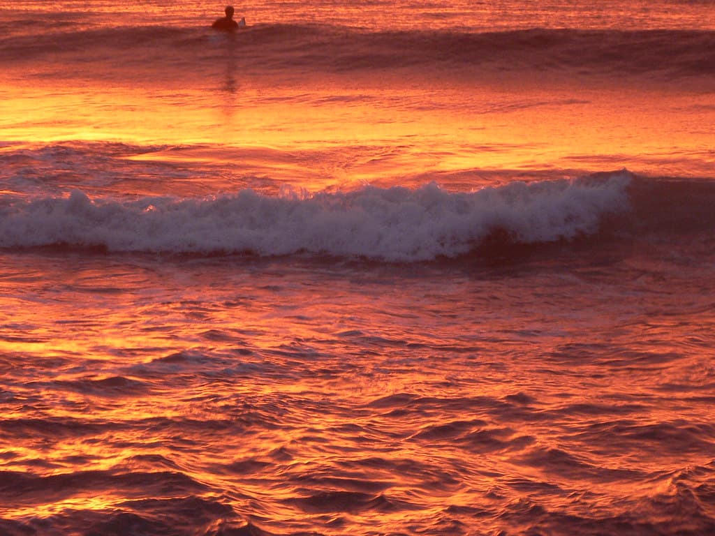 paddling out beyond the yellow break