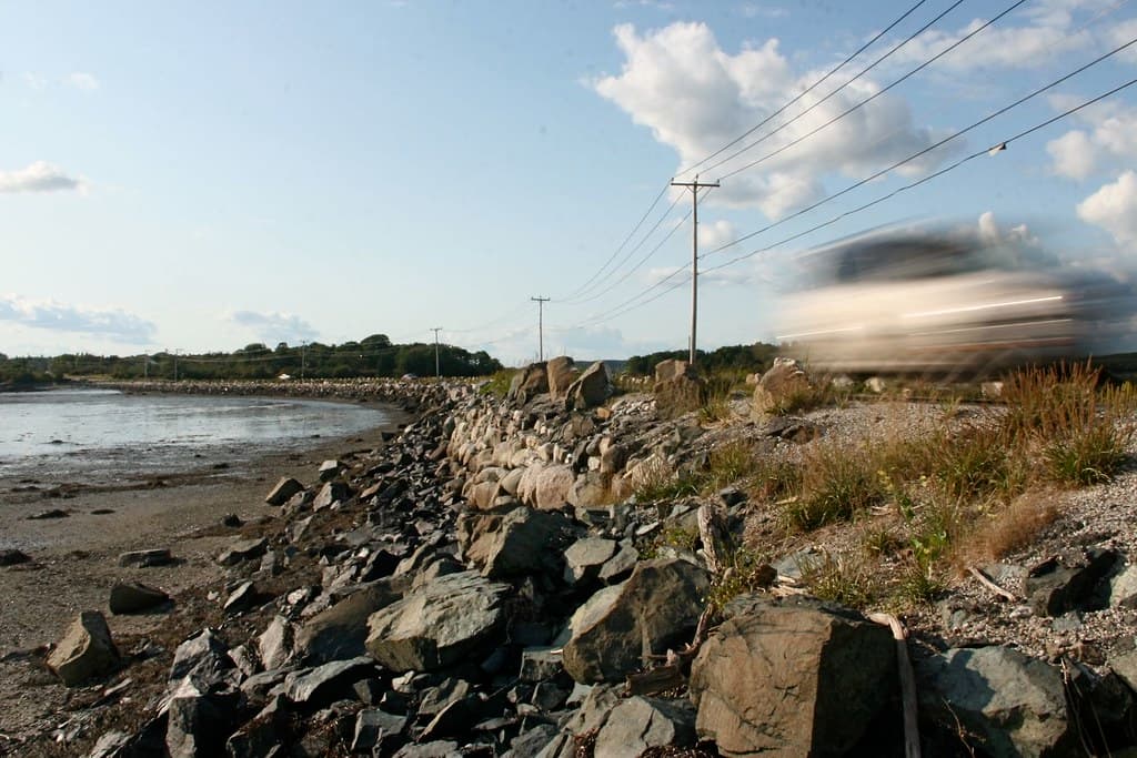 Across the causeway