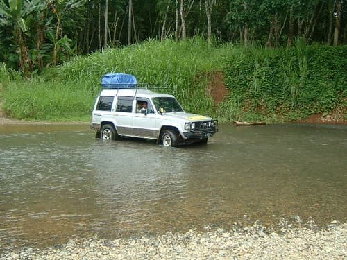 Our Trooper crossing the shalow river