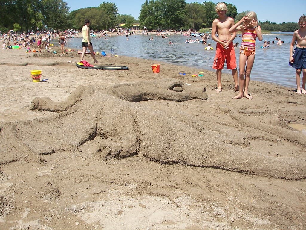 Sand castles on the beach