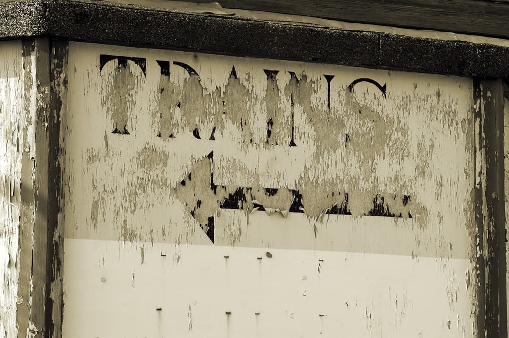 Brighton / East Sussex: Volk's Electric Railway. Weathered sign on Black Rock Station