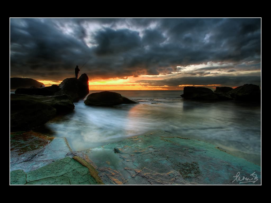 Lone Fisherman at Forresters Beach