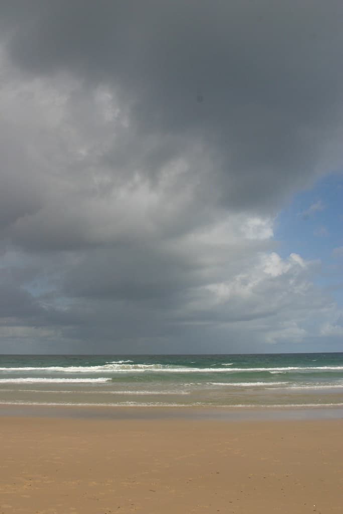 Rain on the cards at Pippi Beach, Yamba NSW