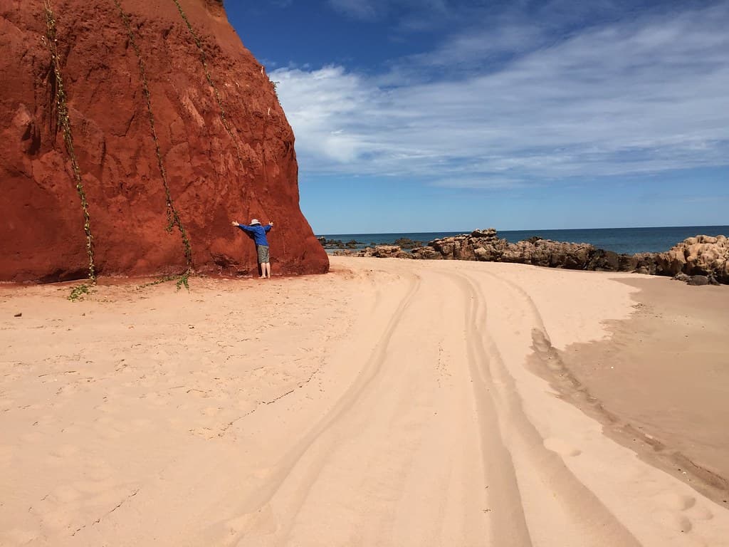 Lovin' the red rock and cream sand of James Price Point, West Australia