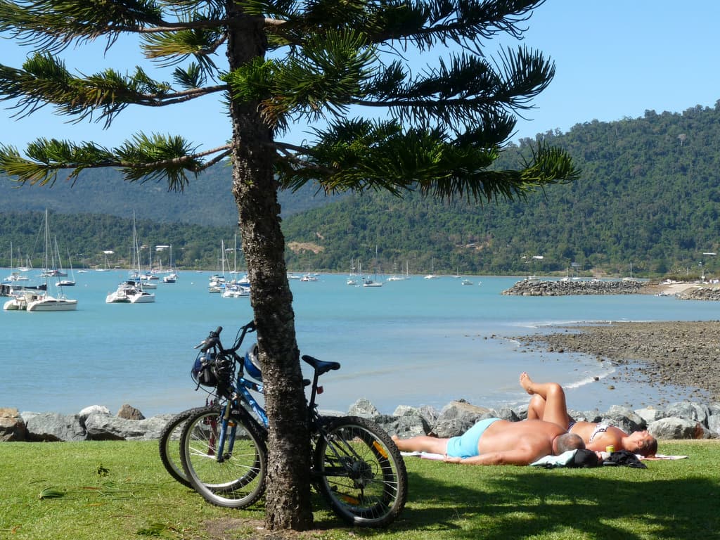 Airlie Beach-sunbathing couple