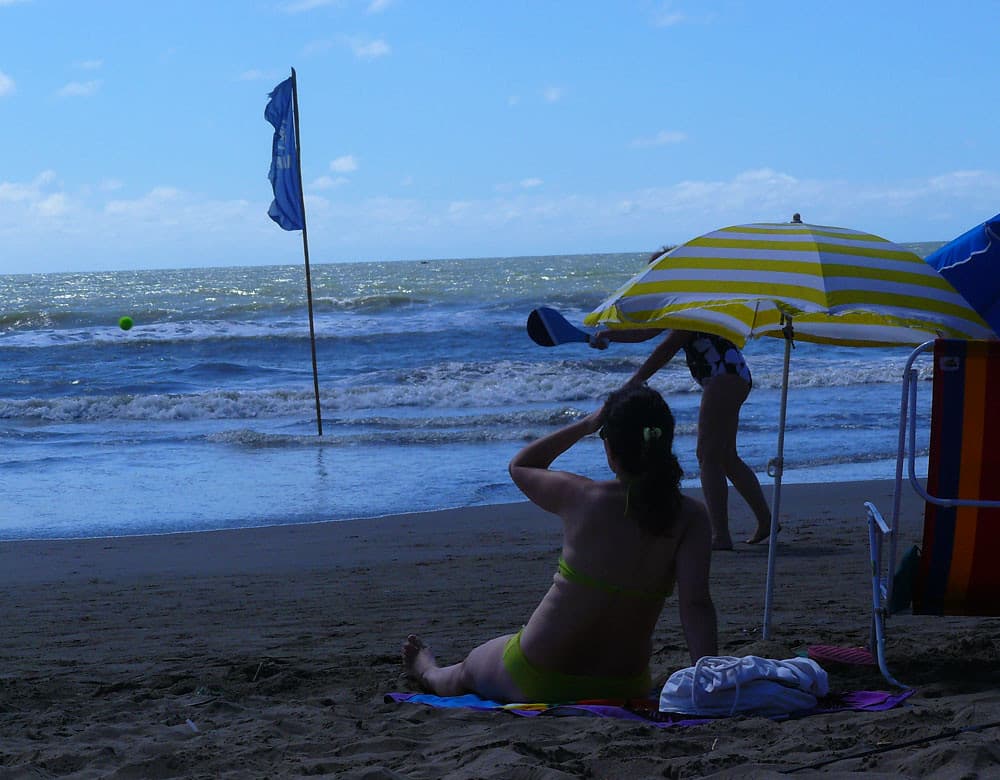 en la playa