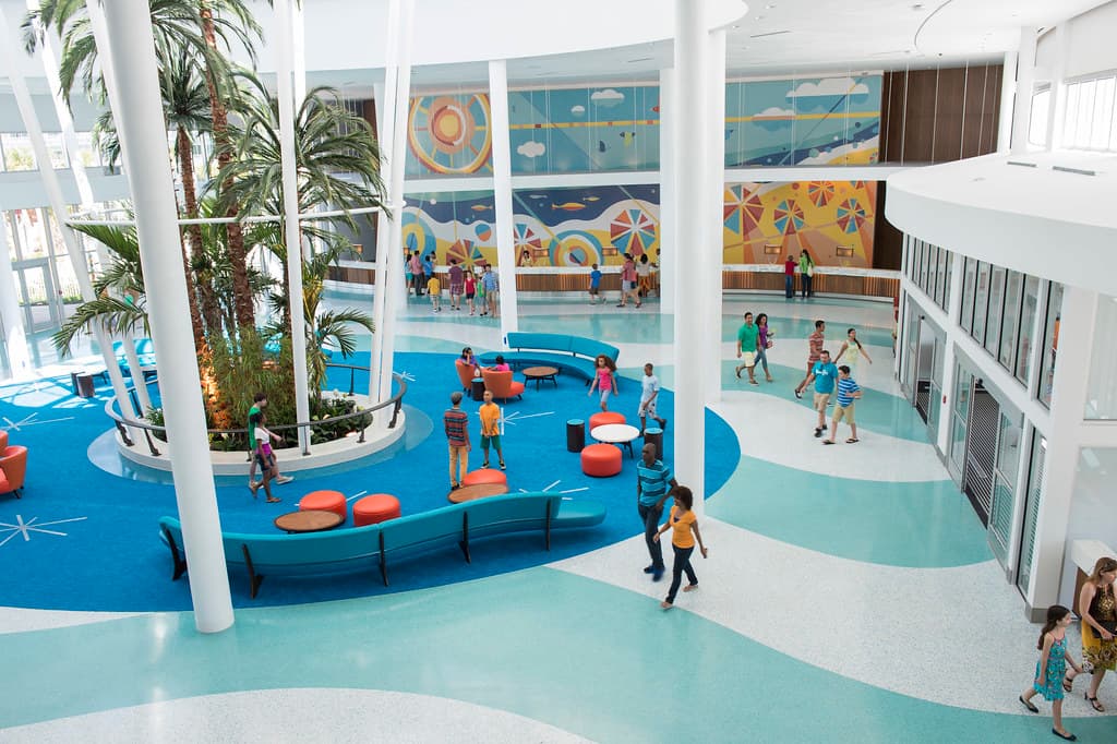 Universal Orlando’s fourth on-site hotel, Universal’s Cabana Bay Beach Resort is now open! The retro-inspired hotel features incredible amenities for endless family fun including a 10,000 sq. ft. zero-entry pool with iconic dive tower waterslide, 10-lane