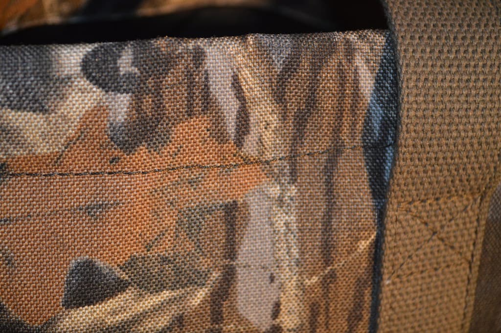 Camo material on a Peck Bag tote2