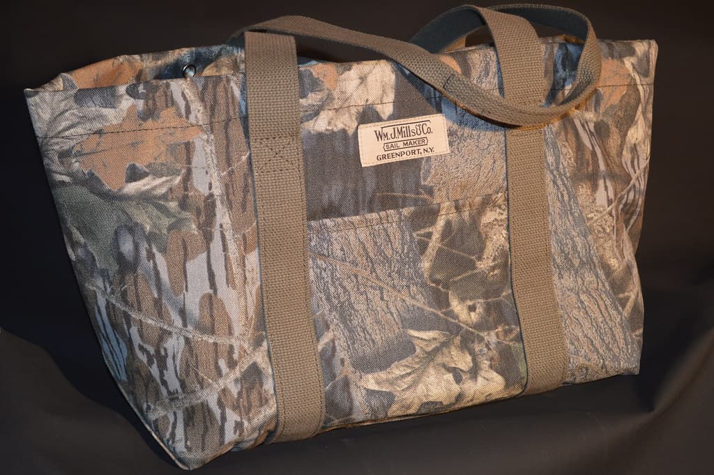 Camo material on a Peck Bag tote5