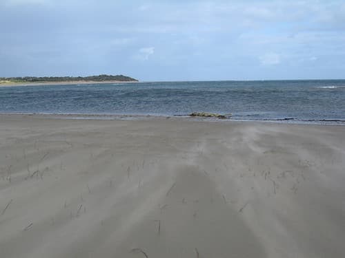 Sand blowing across Shoreham beach