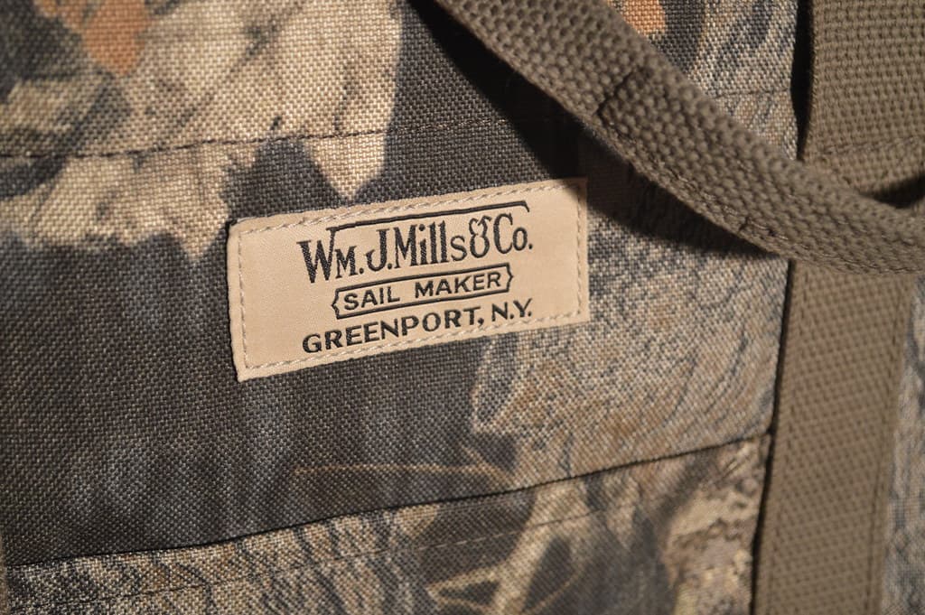 Camo material on a Peck Bag tote