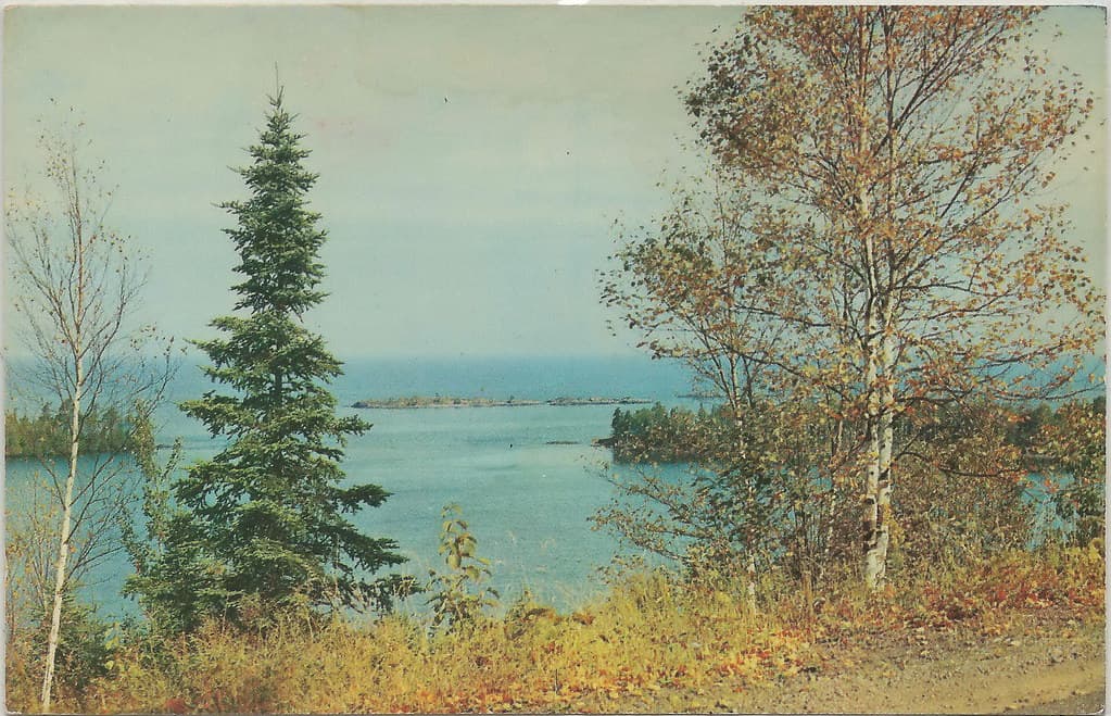 UP Eagle Harbor Esrey Park MI 1950s Rocky Heavily Forested Grand Marais Harbor WHERES THE BEACH NW of M-26 between Eagle and Agate Harbor Park was built by CCC in 1933