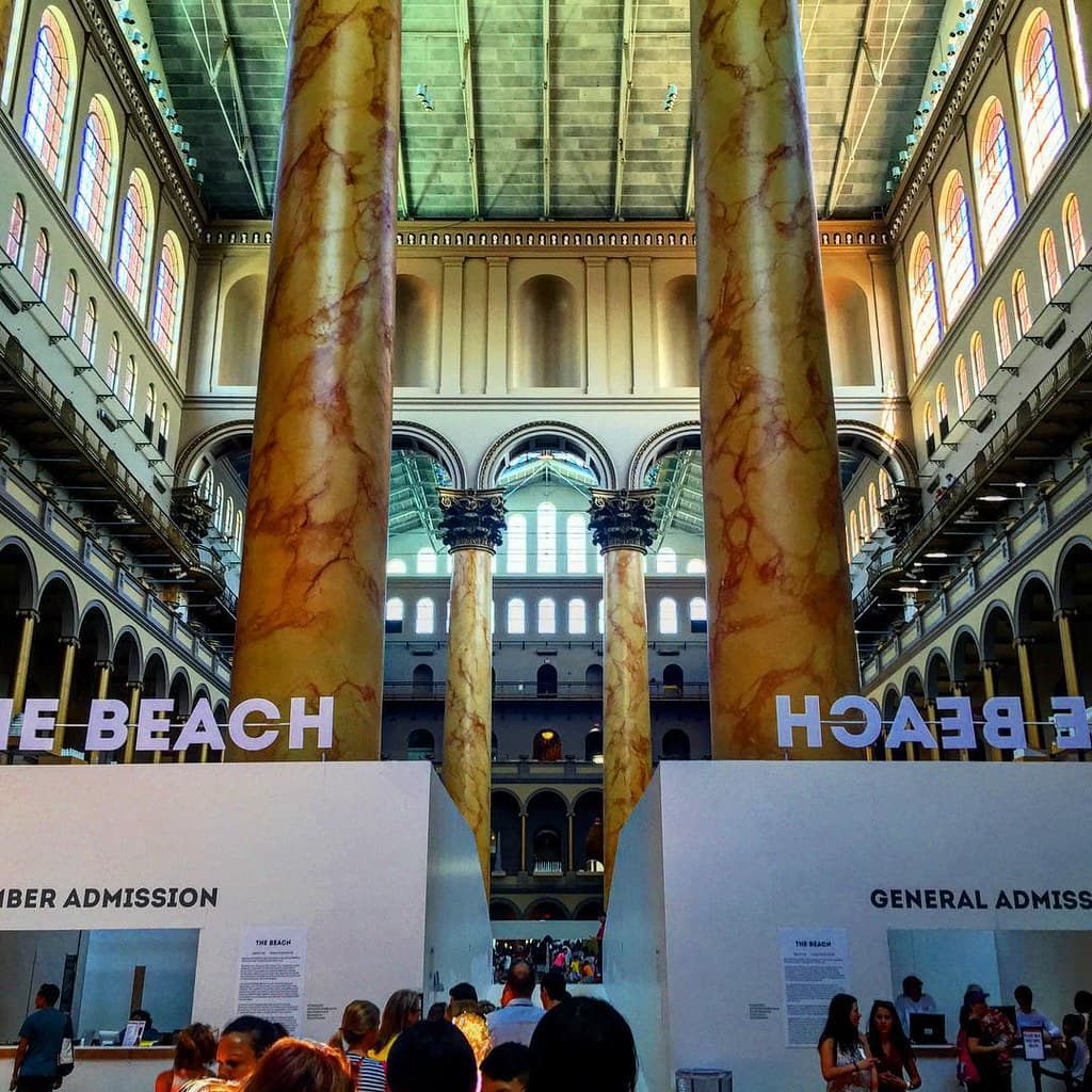 Sadaf said that she wanted to go to the beach on our anniversary... Here we are at #NationalBuildingMuseum's #TheBeach! #sixthanniversary