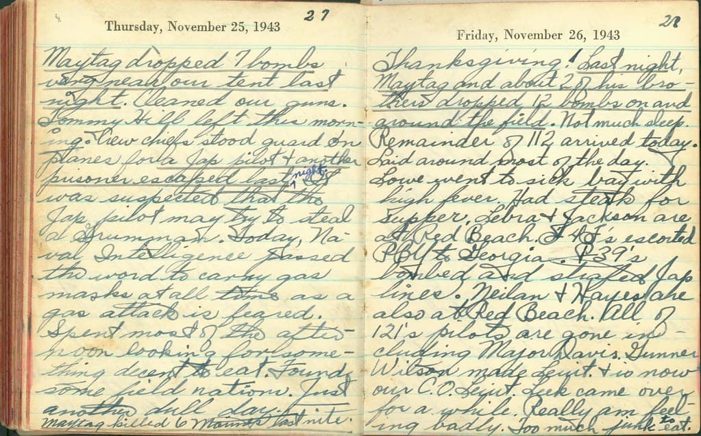 Lloyd Fuller Diary, November 25-26, 1942
