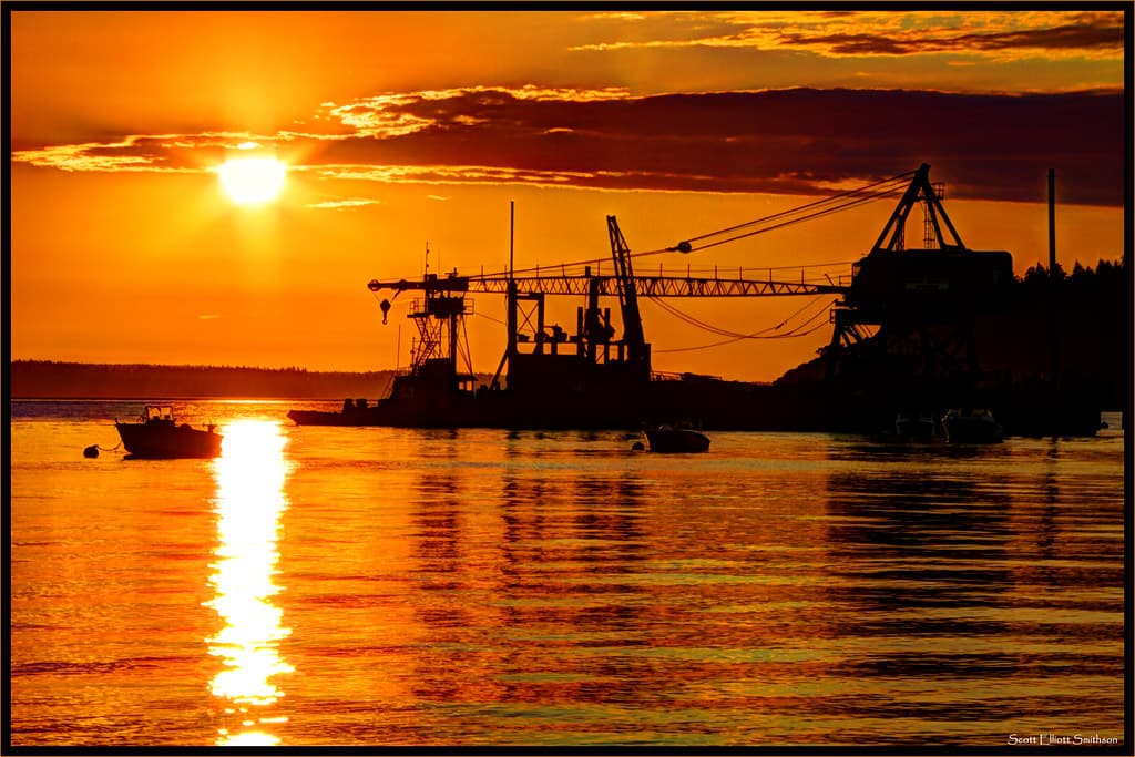 Mutiny Bay Trawler Sunset