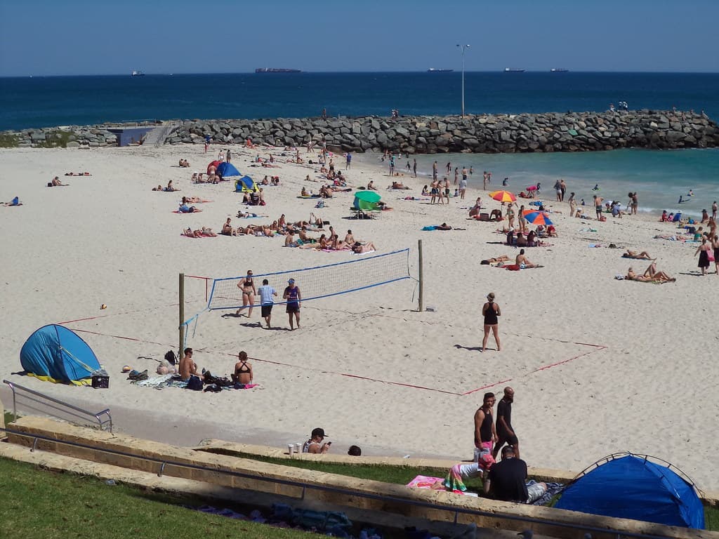 Perth. Cottesloe Beach and the Indian Ocean. Bikinis galore.