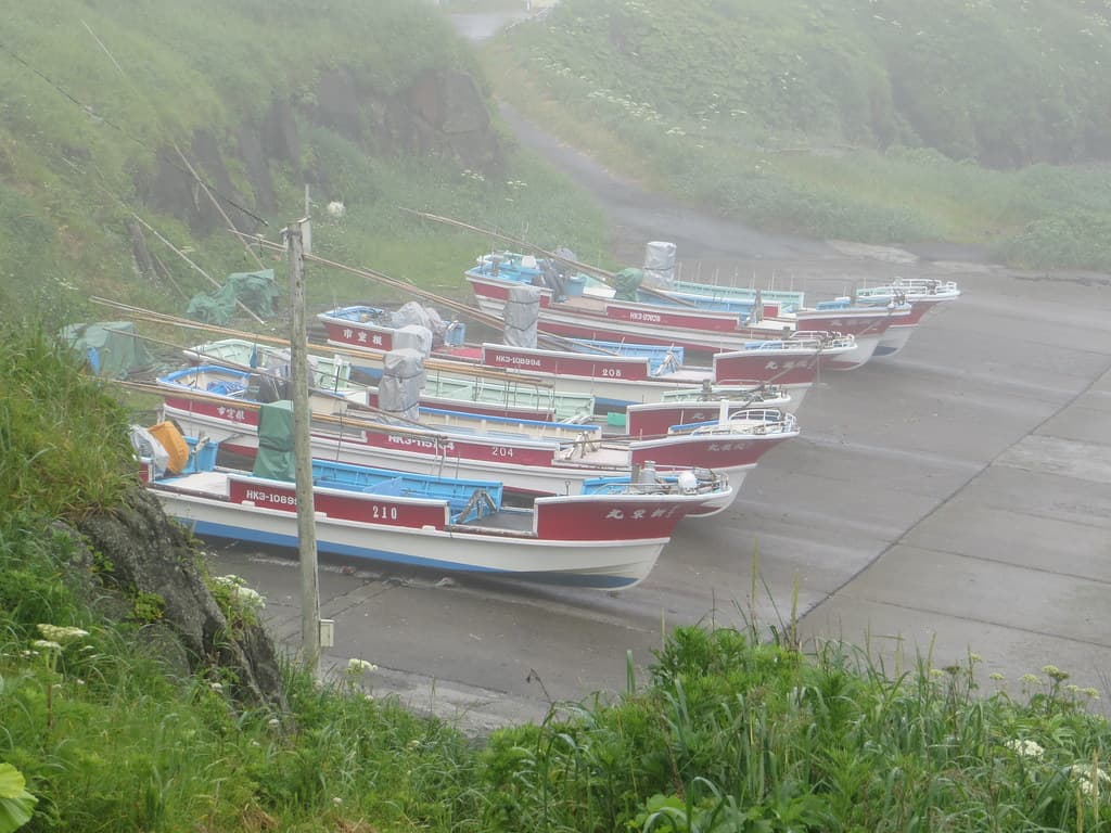 Beached fishing boats, Cape Nosappu