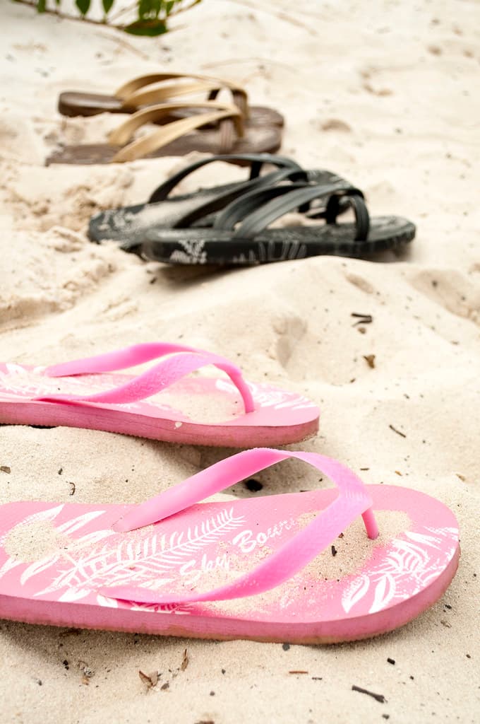 Fun on the white sand beach