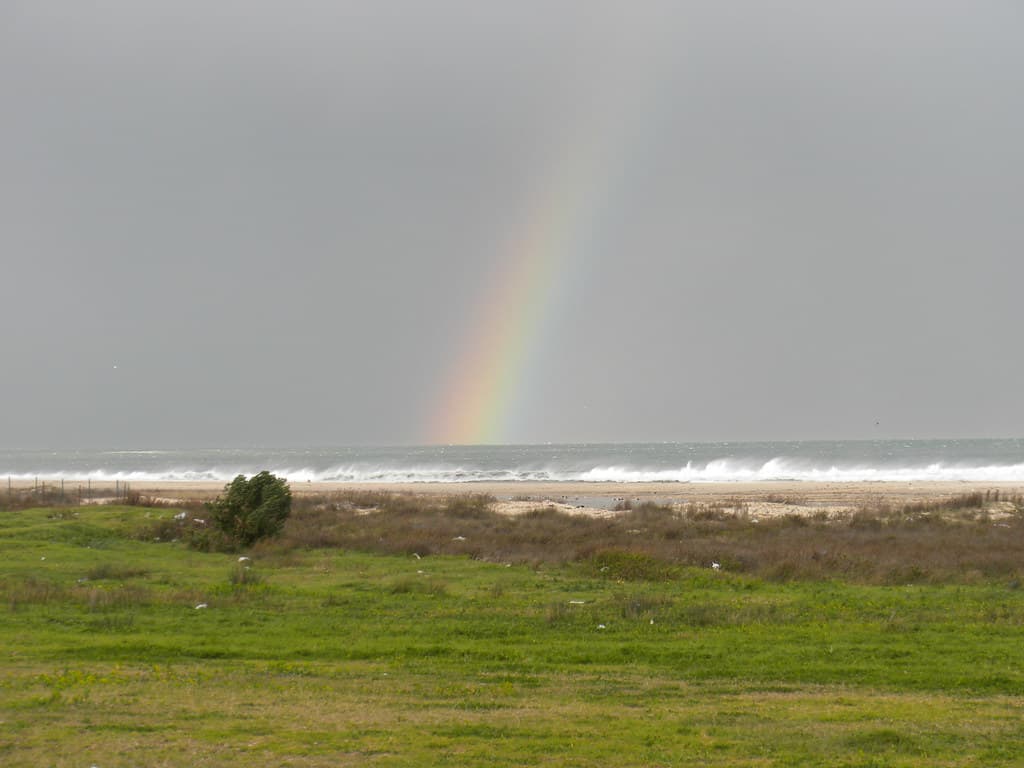 rainbow on  sea