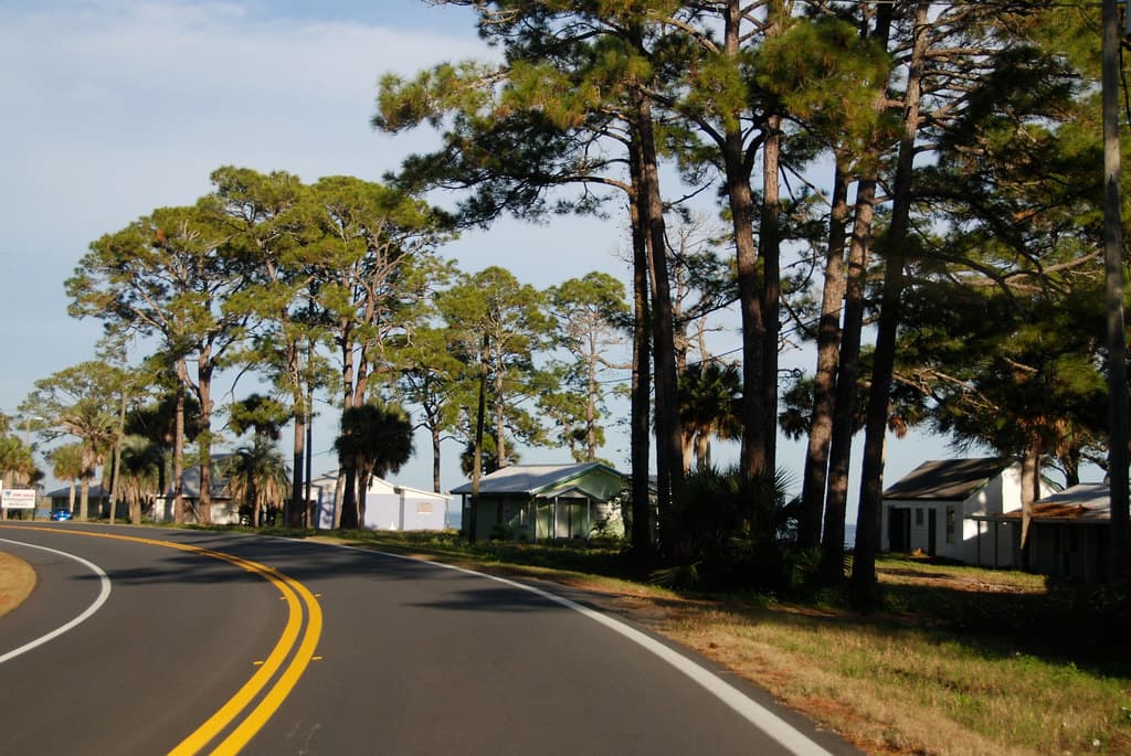 Just North of Carrabelle, Florida on Highway 98