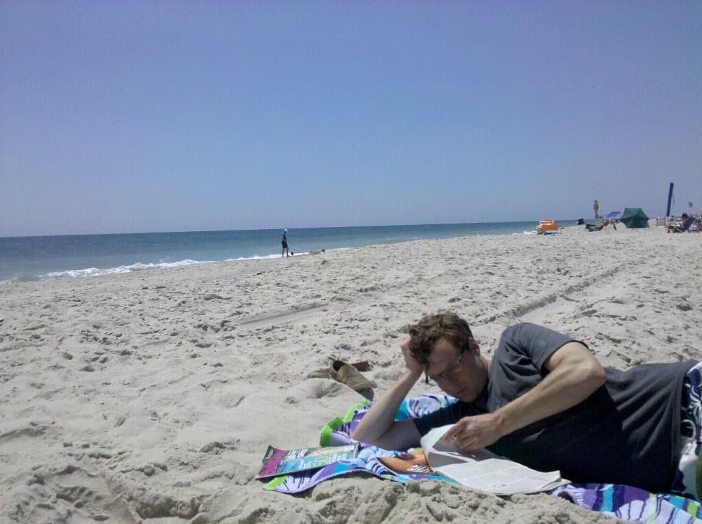 dane chilling at the beach - saltaire - Fire Island NY - Memorial Day weekend 2010