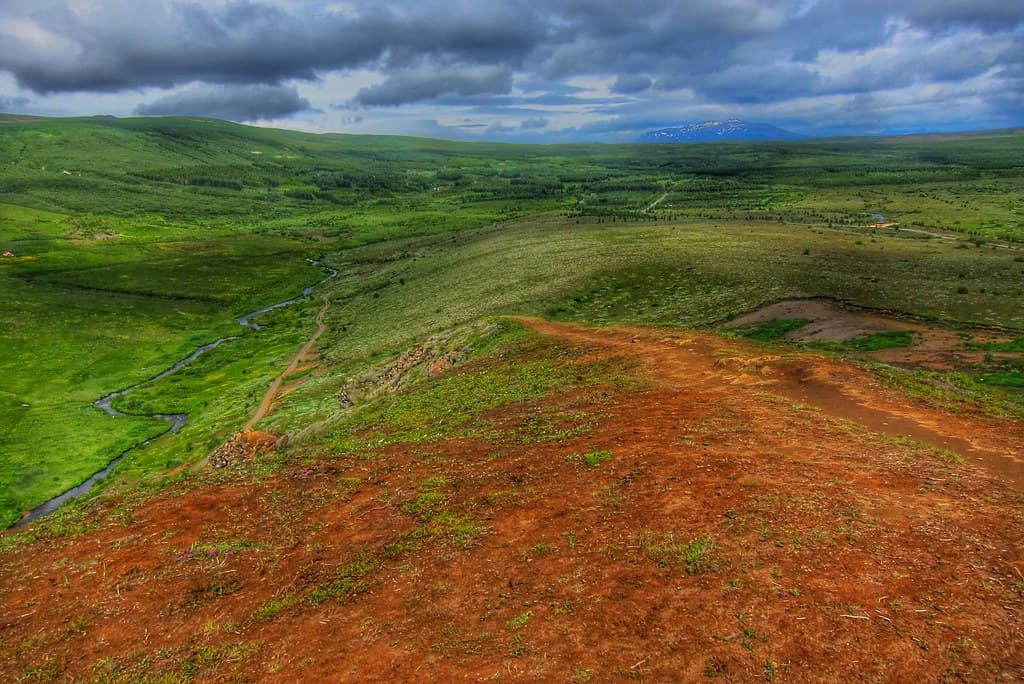 Republic of Iceland ~ Landmannalaugar Route ~  Ultramarathon is held on the route each July ~  Green  Landscape